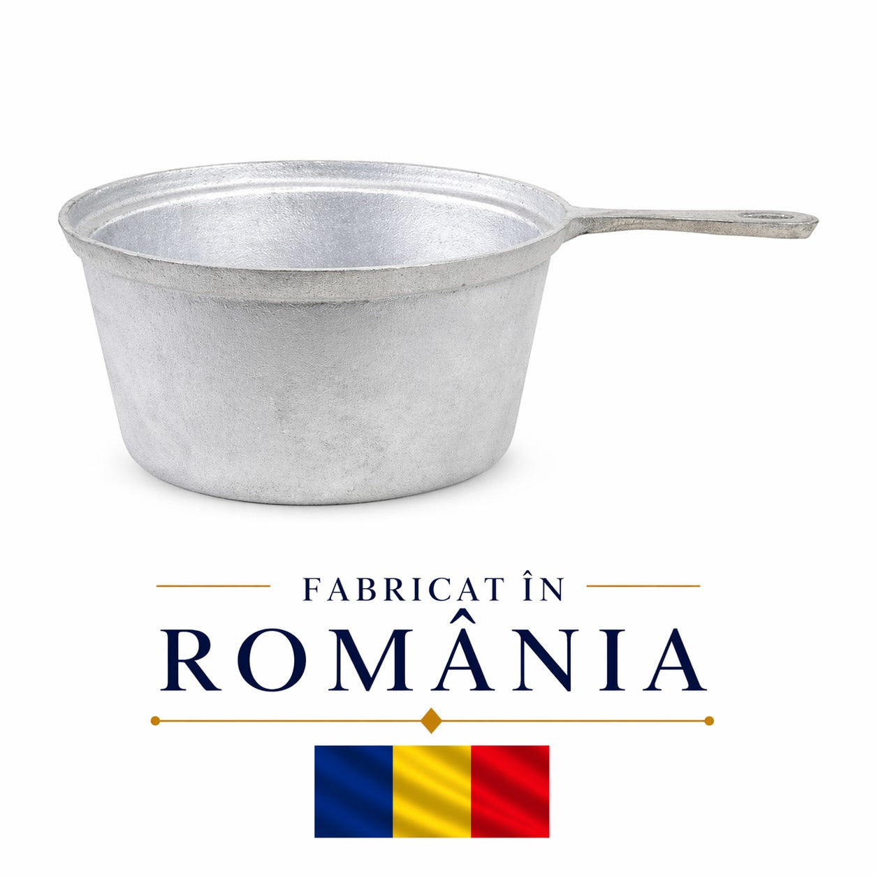 Ceaun cu coada din aluminiu alimentar, capacitate 6L, fund drept