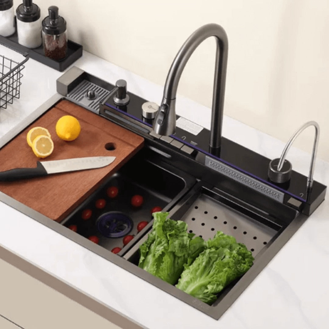 Chiuveta de Bucătărie Multifuncțională din Oțel Inoxidabil cu Afișaj Digital