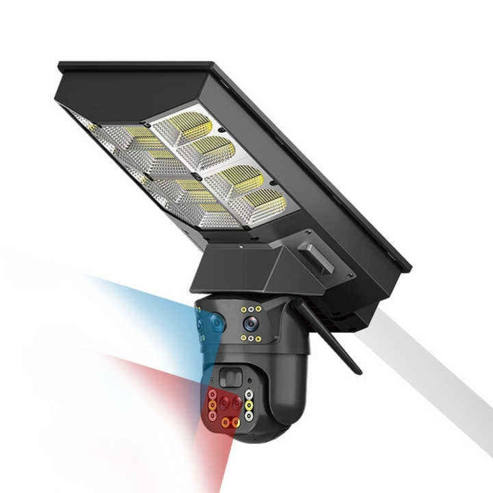 Lampă Solară cu 1 Cameră de Supraveghere SIM 4G, Aplicatie Mobila V380, 1920x2160, Microfon + Difuzor încorporat