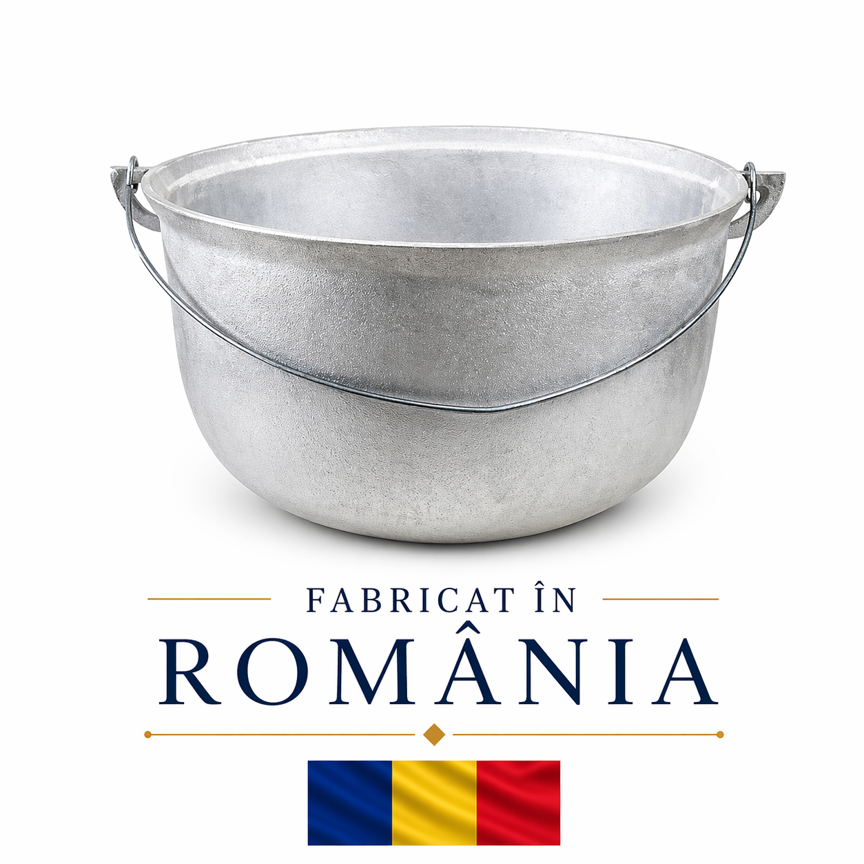 Ceaun tuci aluminiu alimentar, capacitate 10L, fund rotund