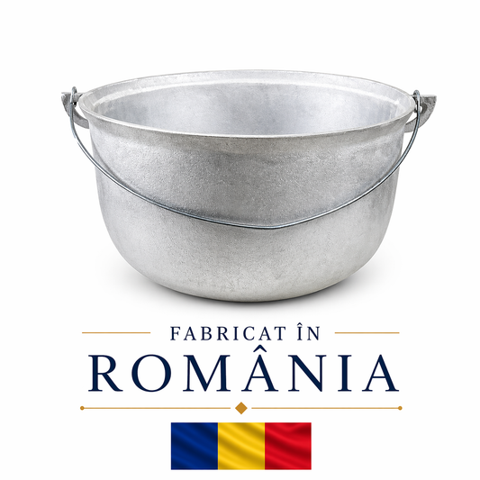 Ceaun tuci aluminiu alimentar, capacitate 10L, fund rotund
