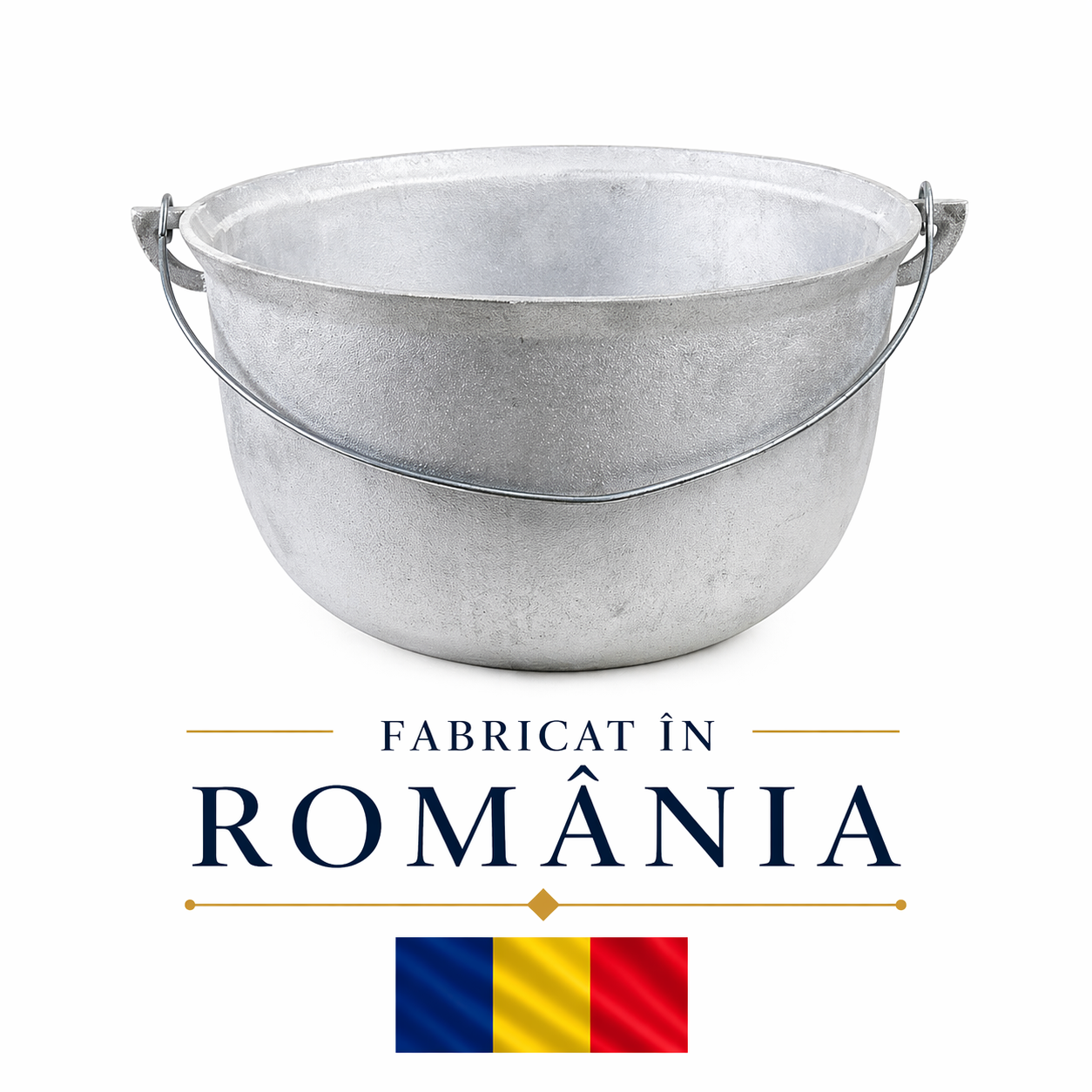 Ceaun aluminiu alimentar, capacitate 15L, fund rotund
