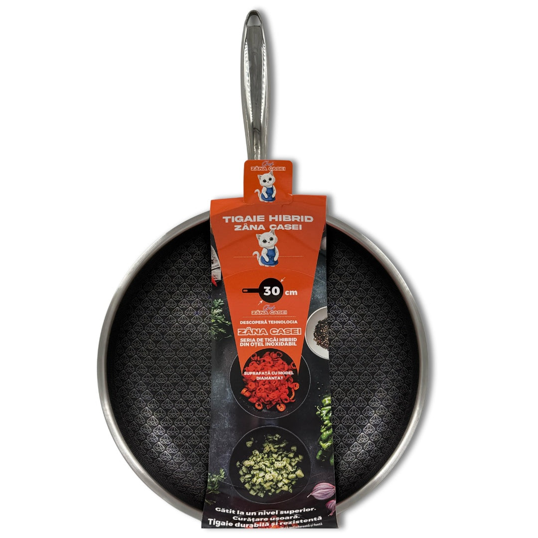 Tigaie Hibrid 30 cm ZÂNA CASEI, suprafață diamantată antiaderentă